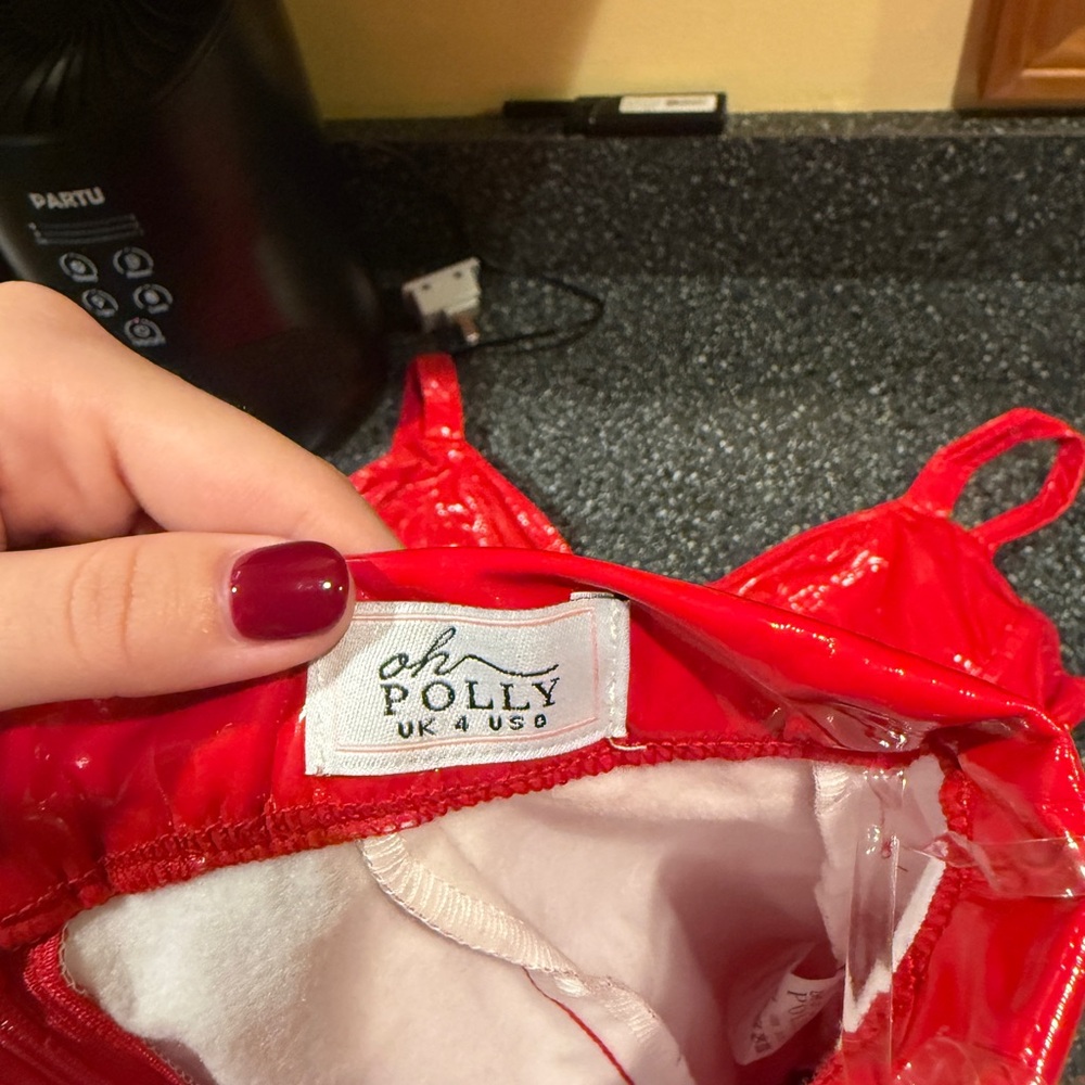 Oh Polly Glossy Scarlet shorts